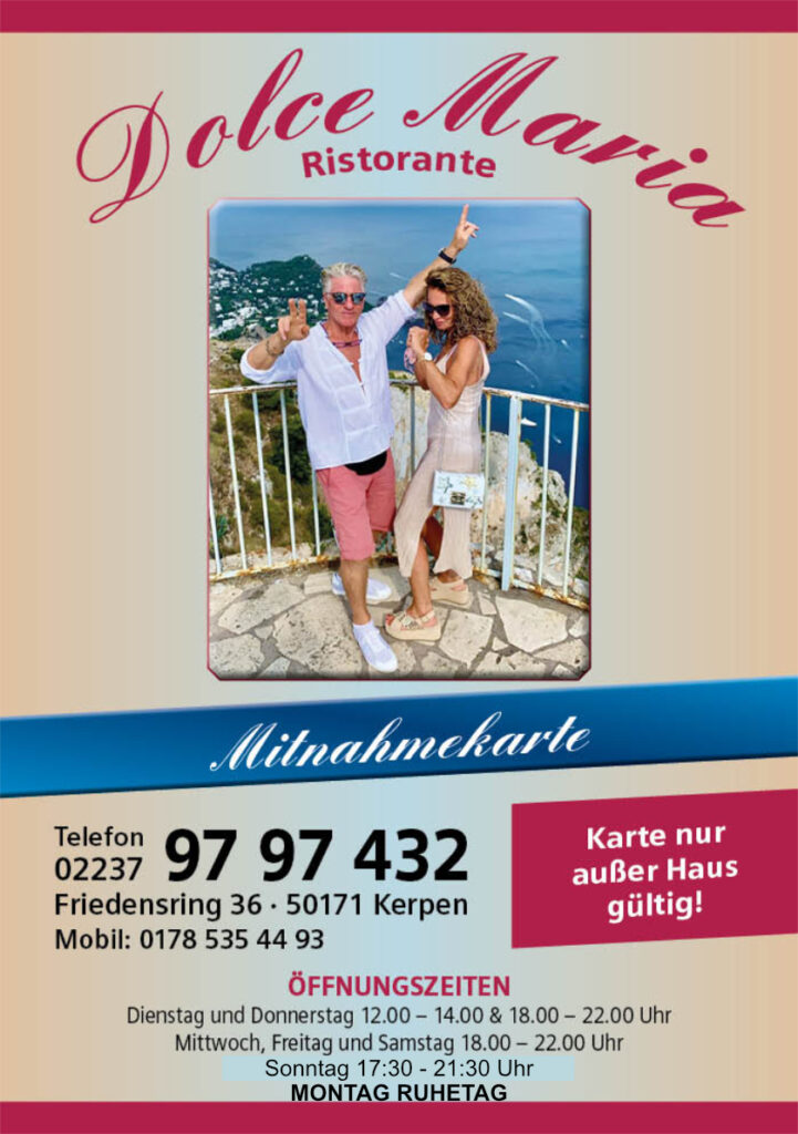 Dolce Maria Mitnahme- / Abholerkarte Seite 1