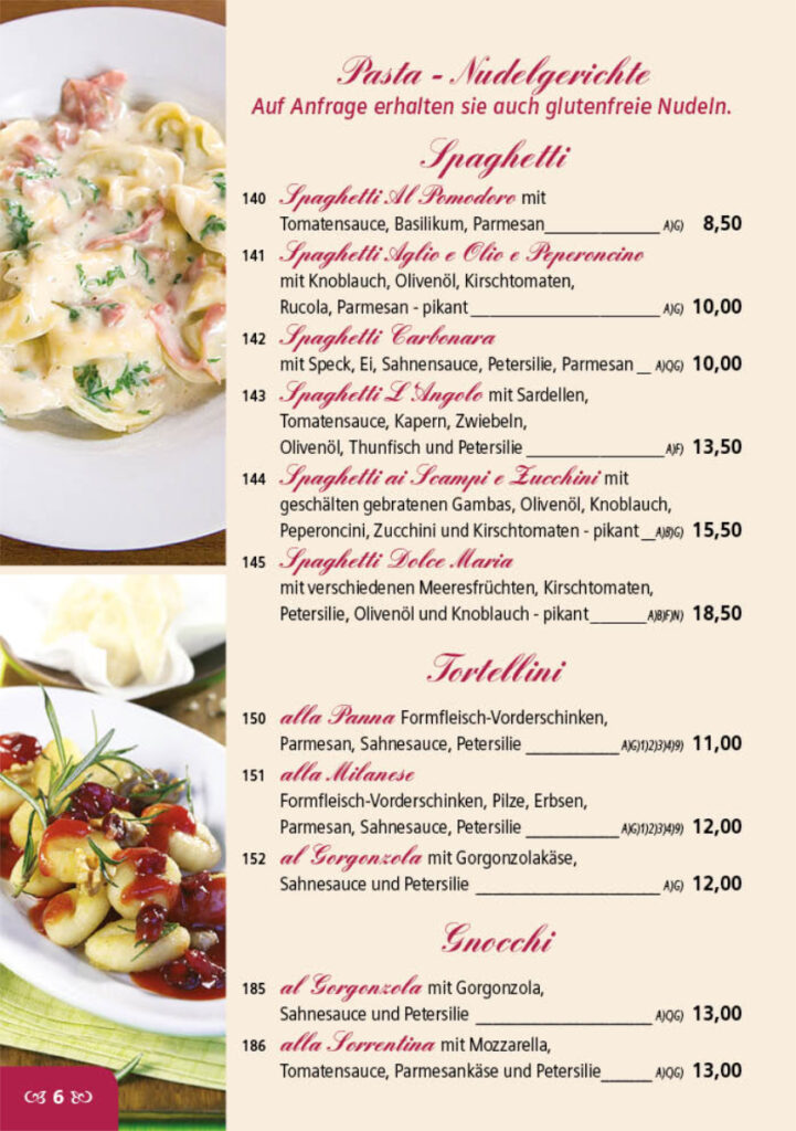 Dolce Maria Mitnahme- / Abholerkarte Seite 6