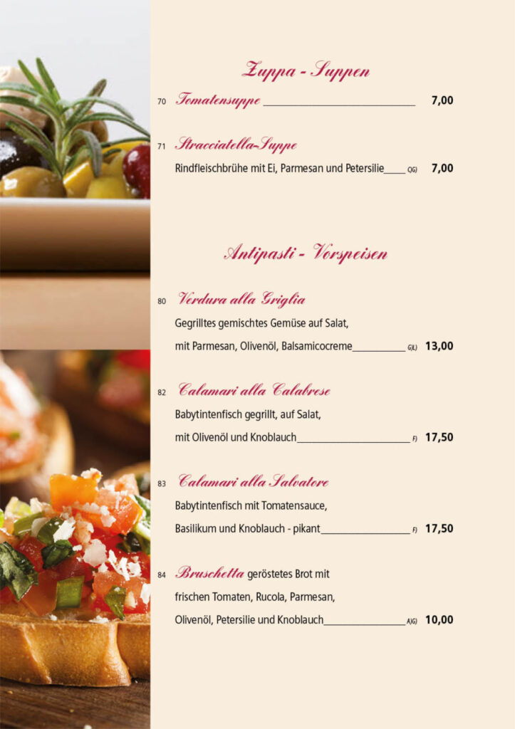 Ristorante Dolce Maria Speisekarte Seite 4
