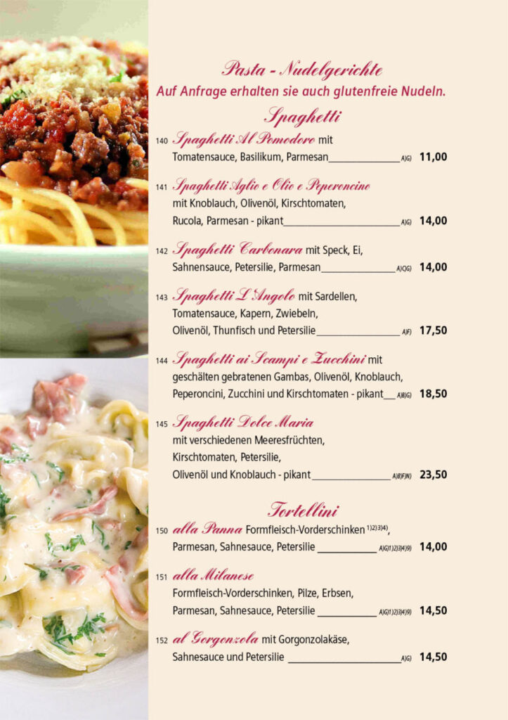 Ristorante Dolce Maria Speisekarte Seite 8