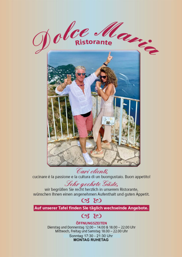 Ristorante Dolce Maria Speisekarte Seite 1